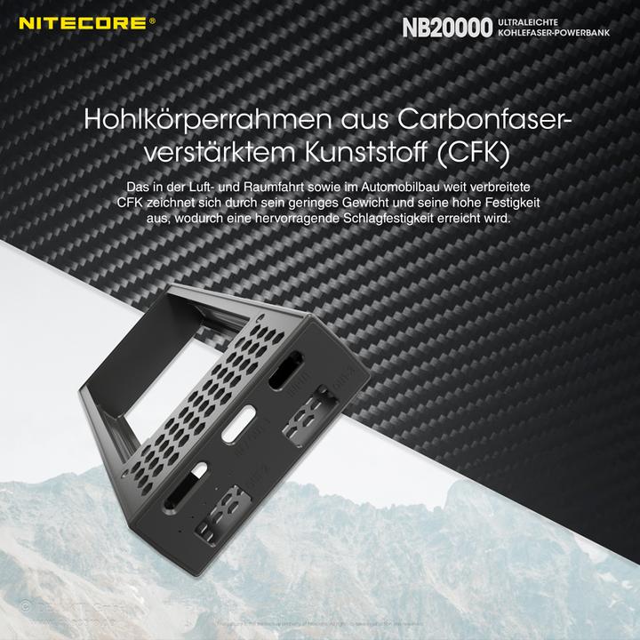 Actual product image Nitecore NB20000 (20000 mAh, 45 W, 77000 Wh)
