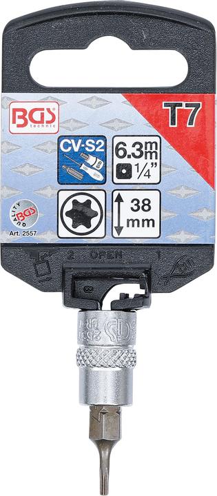 Image du produit BGS Douille à embouts 6,3 mm (1/4") profil T (pour Torx) T7 (Embout carré femelle)