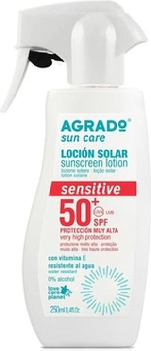 Immagine prodotto Agrado Protezione solare sensibile SPF 50+ impermeabile 250ml (Crema solare, SPF 50, 250 ml, 3840 g)