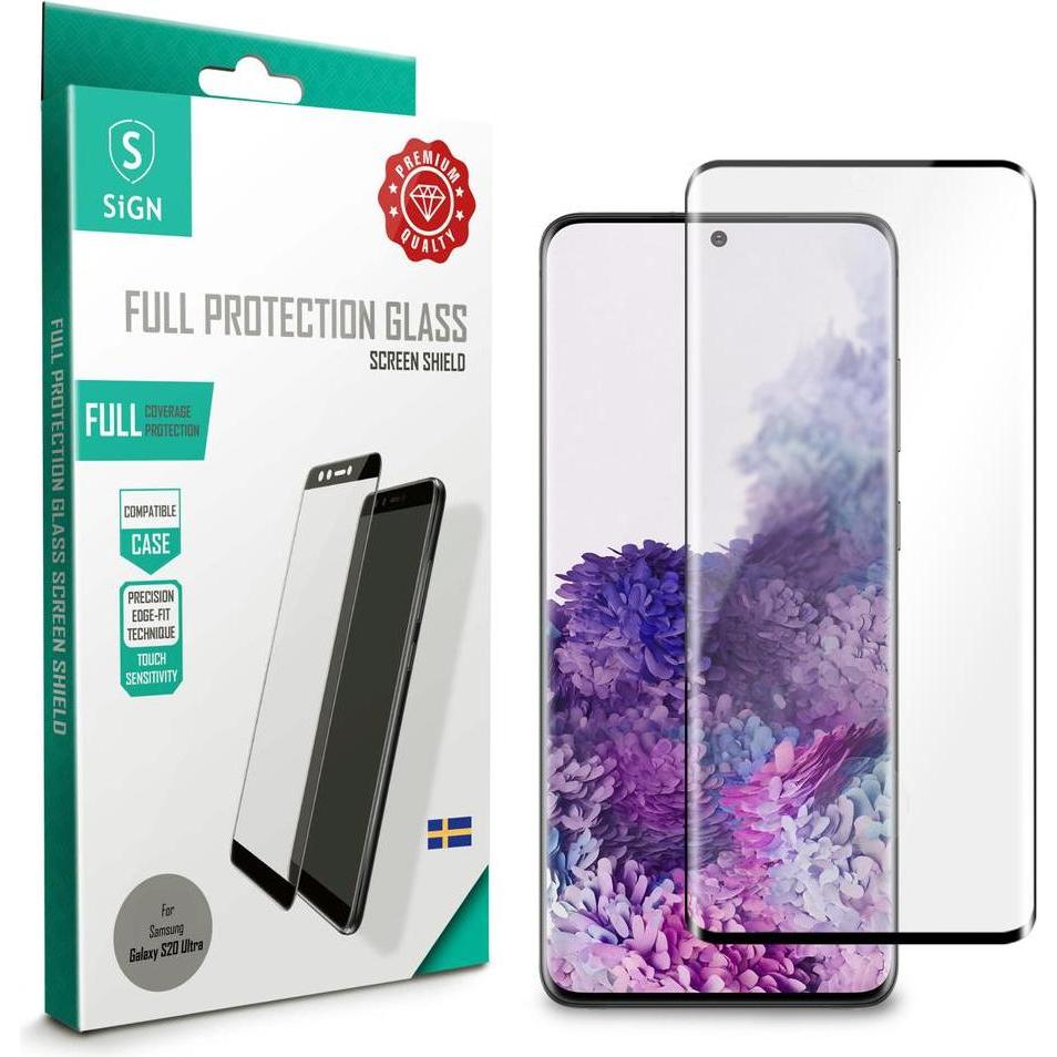 SIGN Samsung Galaxy S20 Ultra Protezione dello schermo a copertura totale Vetro temperato (Samsung Galaxy S20 Ultra), Pellicola protettiva smartphone