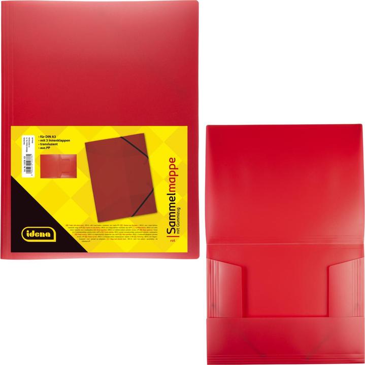 Produktbild Idena Sammelmappe A3 PP mit Gummizug rot (A3, 1x)