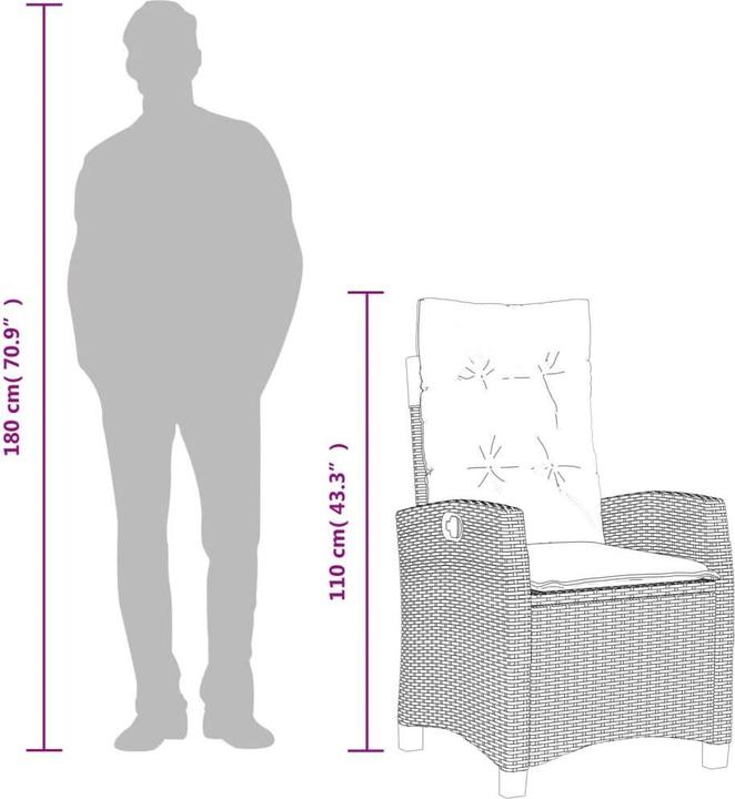 Produktbild VidaXL 10-tlg. Garten-Lounge-Set mit Kissen (80 cm)