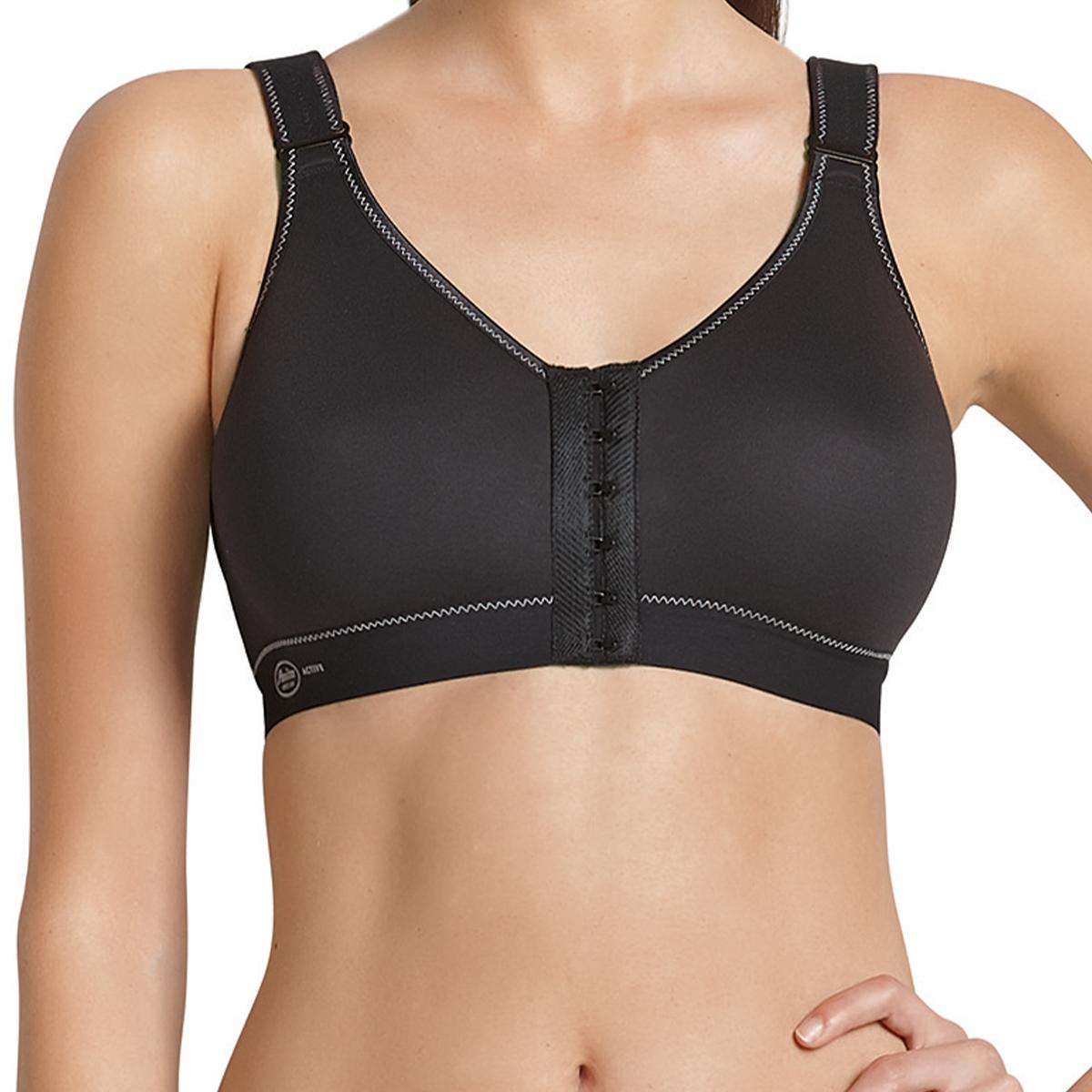 Anita, Sport-BH, frontline open Sport BH mit Vorderverschluss (90 C), Schwarz, 90 C