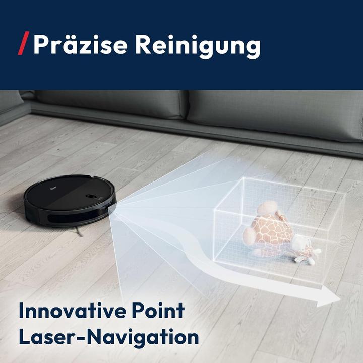 Actual product image Hoover Aspirateur robot laveur ultra-mince, navigation laser, nettoyage sous meubles, autonomie 160 min (5000 Pa, Wiping cloth)