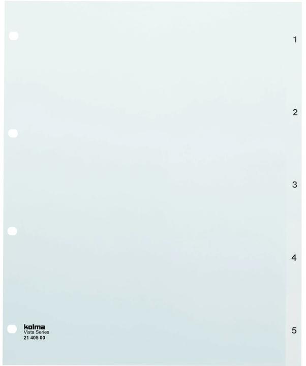 Produktbild Kolma Register A4 XL Vista 1-5 5-teilig transparent farblos