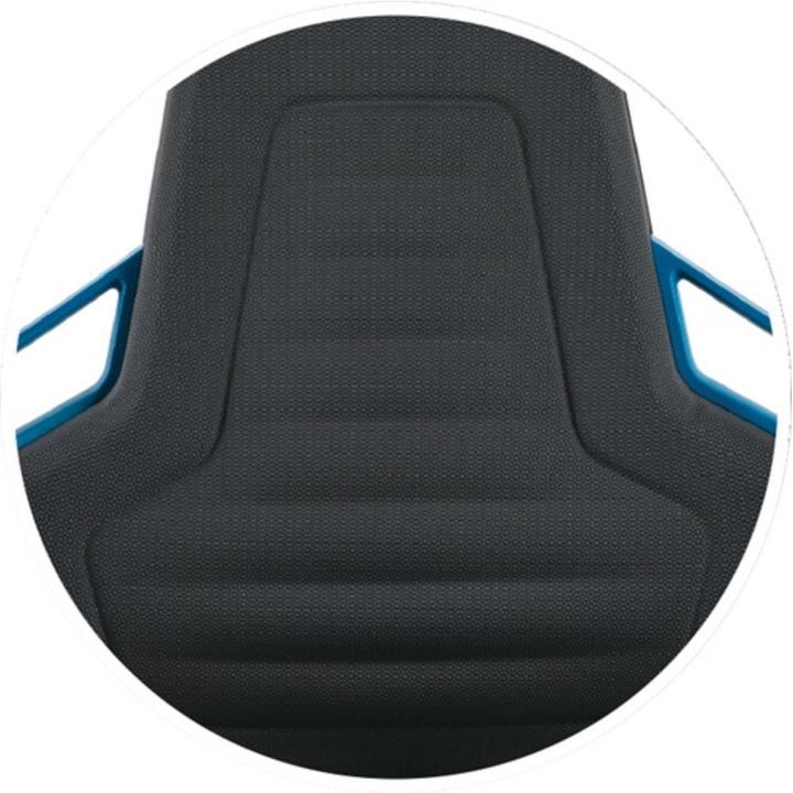 Produktbild Bimos Arbeitsdrehstuhl Nexxit Bodengleiter Supertec-Gewebe schwarz Grifffarbe blau 450-600 mm