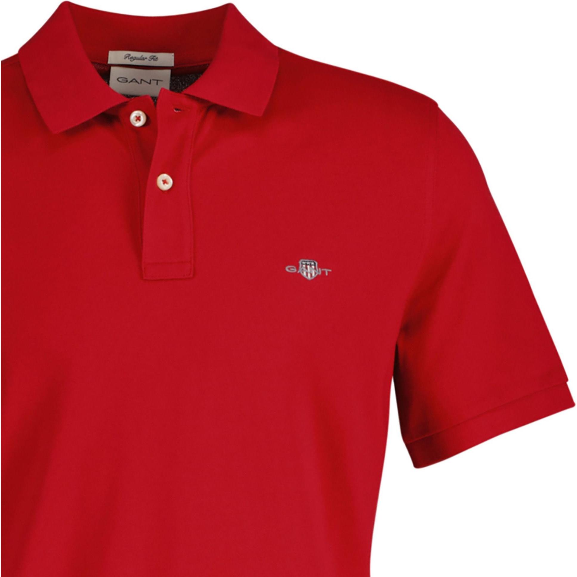 Thumbnail - GANT, Herren, Shirt, Regular Shield Pique Polo, Rot, (XL)