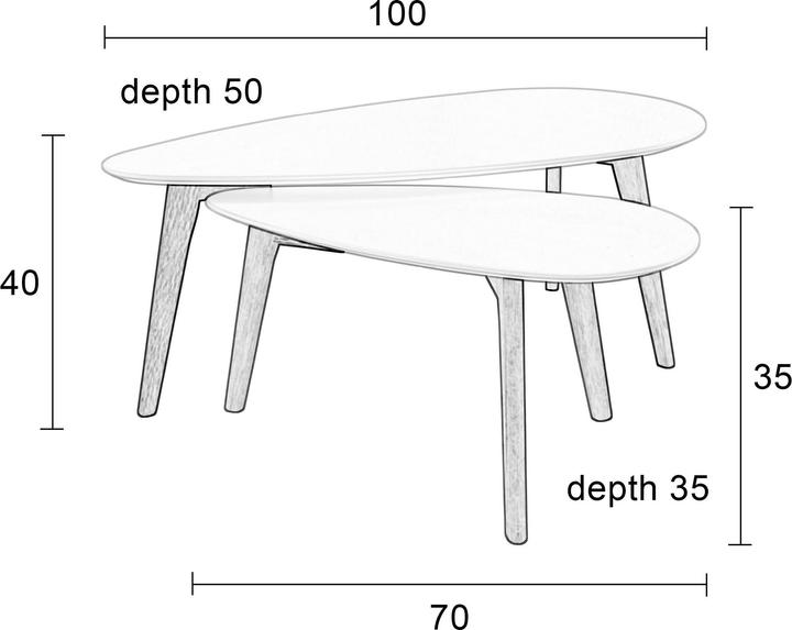 Image du produit White Label Living Drop (100 x 50 x 40 cm)
