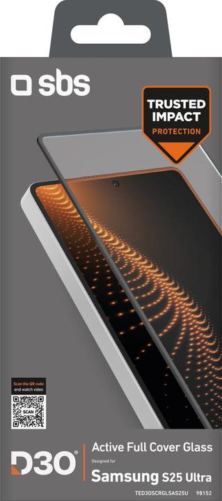 Actual product image SBS Ultra-strong screen protector for Samsung Galaxy S25 Ultra with D3O technology (1 pcs., Samsung Galaxy S25 Ultra)