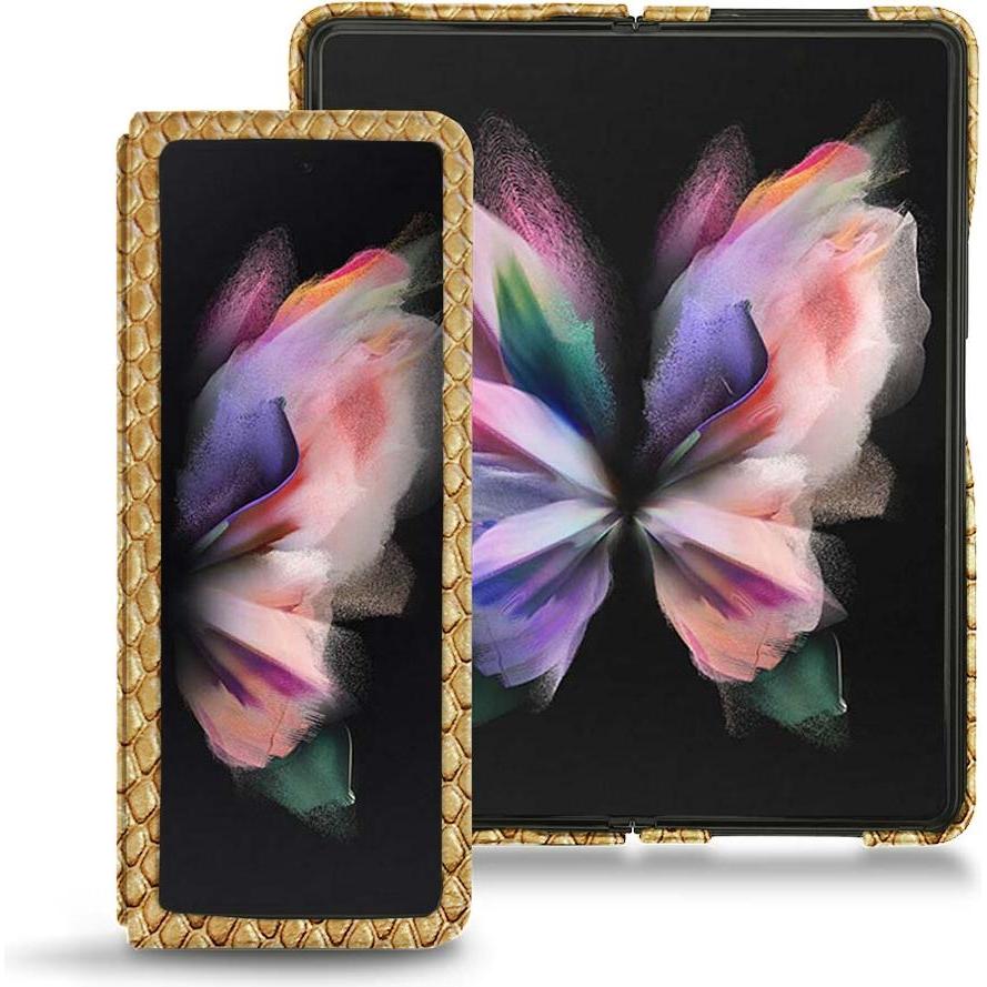 Noreve Lederschutzhülle (Samsung Galaxy Z Fold3), Smartphone Hülle, Beige