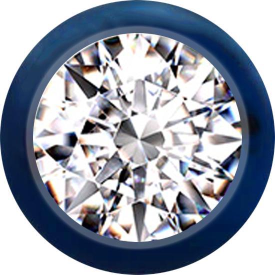 Actual product image Star Piercing Micro ball dark blue with crystal silver (Titanium G23)