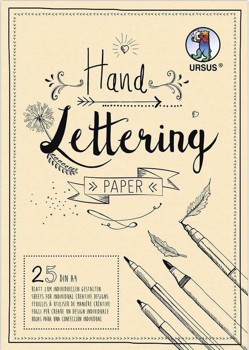 Actual product image Ursus Drawing pad Handlettering A4, 210 g/m², 25 sheets, cream (A4)
