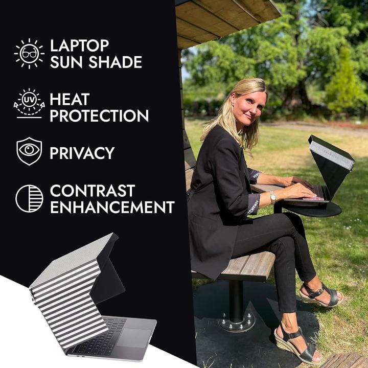 Immagine prodotto Philbert Design Philbert - Parasole e cappuccio ultra sottile per la privacy - Universale 13"/14" - A righe (14")
