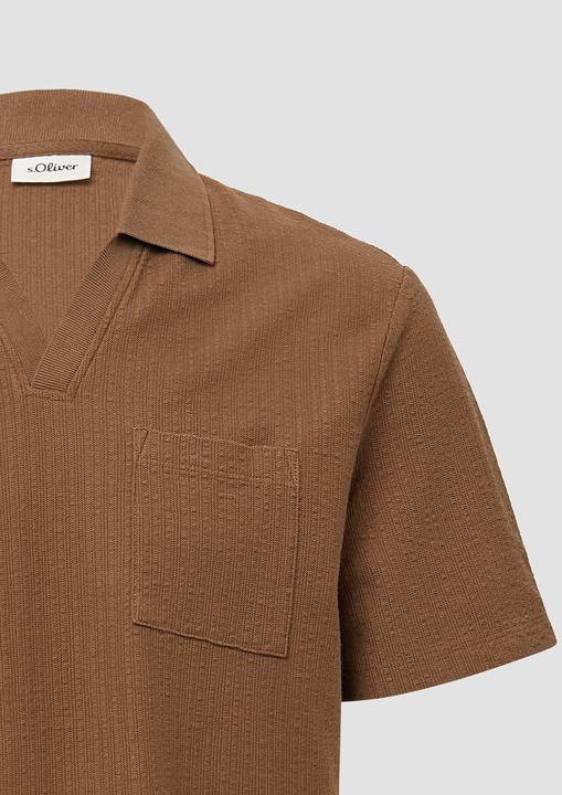 Actual product image S.Oliver Polo-Shirt Poloshirt aus Struktur-Jersey mit Brusttasche (L)