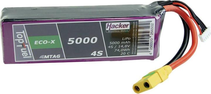 Immagine prodotto Hacker Pacchetto LiPo TF ECO-X 5000mAh 4S MTAG (14.80 V, 5000 mAh)