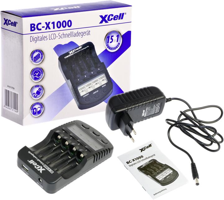 Actual product image XCell Quick Charger BC-X1000 Digital LCD (2 pcs., AA, AAA, Chargers without battery)
