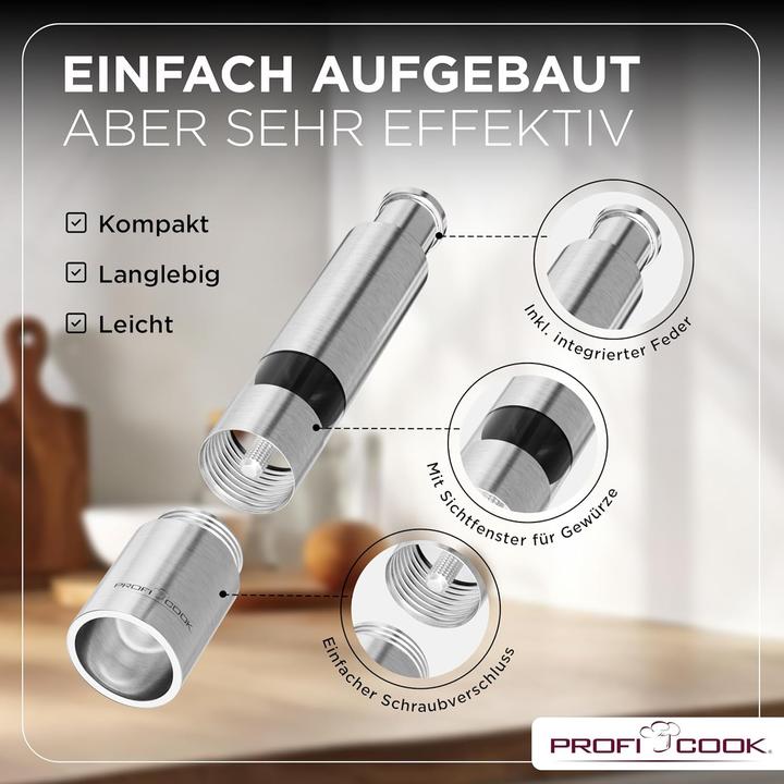 Produktbild Proficook PCPSM 60 Pfeffer Salzmühle (Pfeffer, Salz)