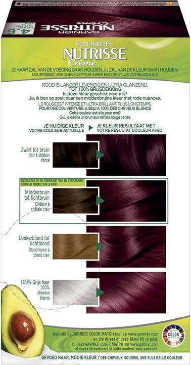 Image du produit Garnier Crème colorante pour cheveux Nutrisse 46 Deep Red (46 Rouge profond)