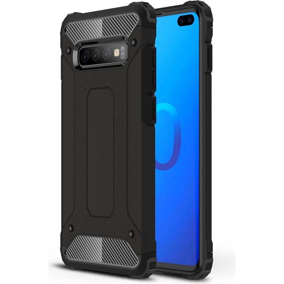 Screenguard AdventureCase Samsung Galaxy S10+ Hybrid Hülle (Samsung Galaxy S10+), Smartphone Hülle, Schwarz