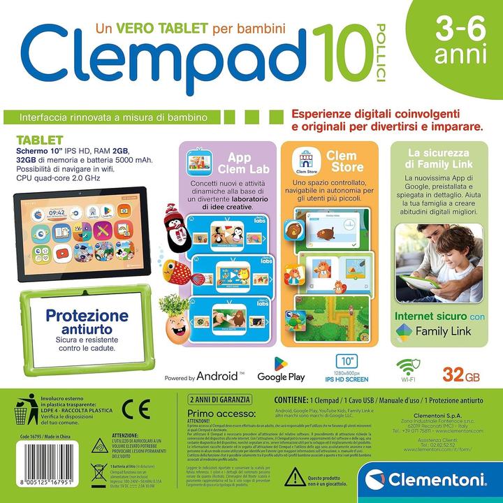 Immagine prodotto Clementoni Clempad 10' (Italiano, 3 - 6 anni)