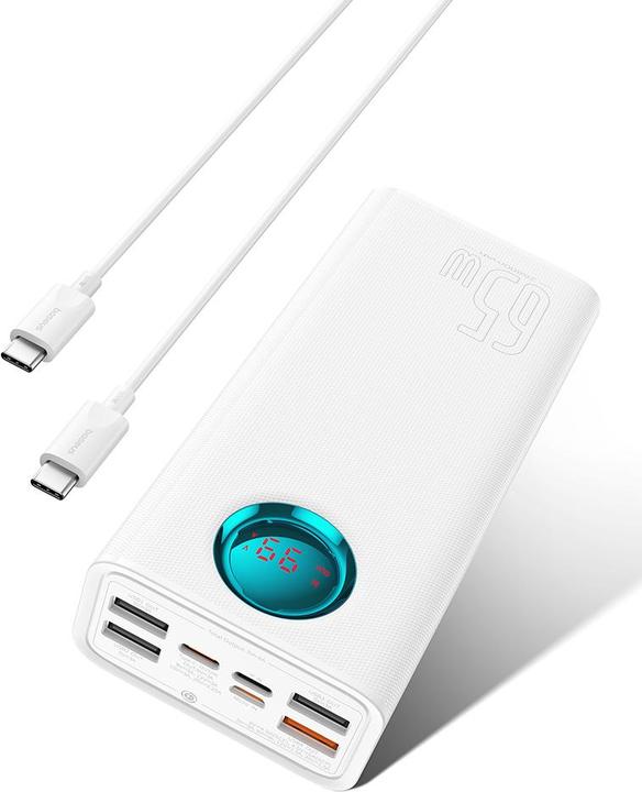 Actual product image Baseus Powerbank Amblight Digital Display, 26800mAh, 65W, QC + PD, White (26800 mAh, 65 W)