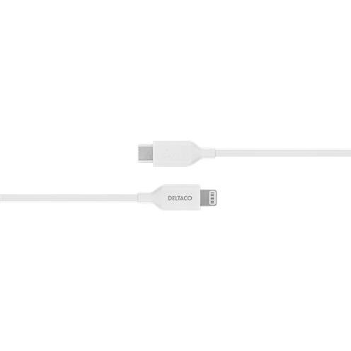 Thumbnail - Deltaco Lightning cable USB-C - Lightning, 2m, Apple C94 chipset FSC-labeled package, white (2 m, USB 2.0), USB Kabel