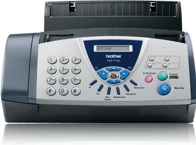 Produktbild Brother FAX-T102, Kompakter Normalpapier-Fax ohne Telefon (Thermotransfer)