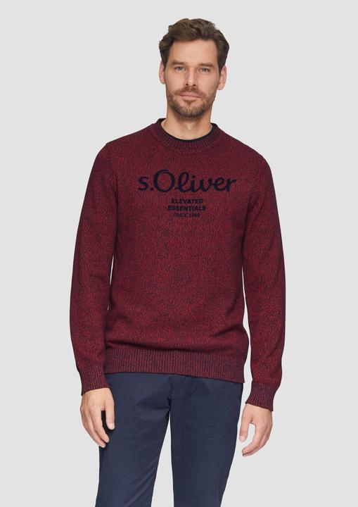 Produktbild S.Oliver Strickpullover Strickpullover mit Logo in Melange-Optik (S)