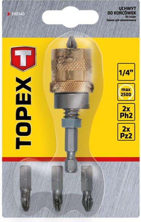 Produktbild Topex Bit holder with limiter 1/4 5 pcs. 39D340
