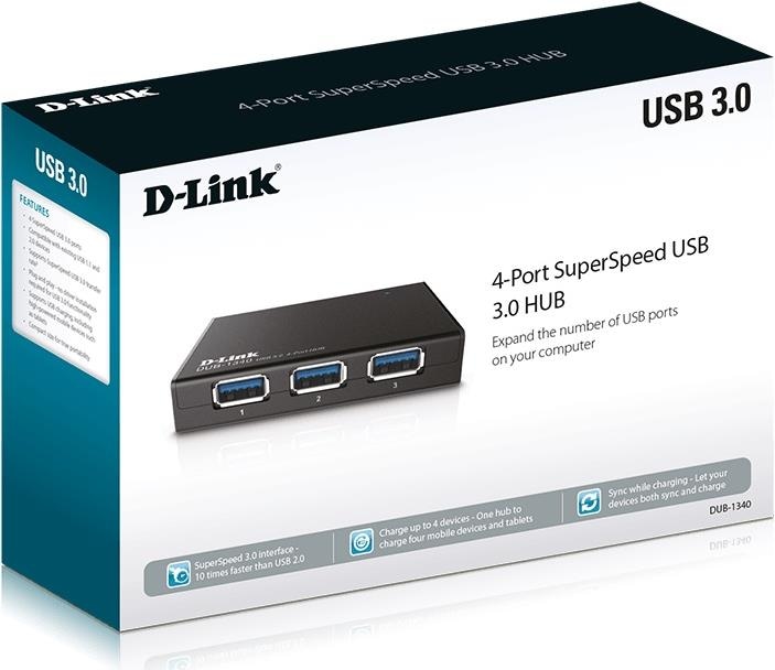 Image du produit D-Link Dub-1340 (USB-A, 4 Ports)