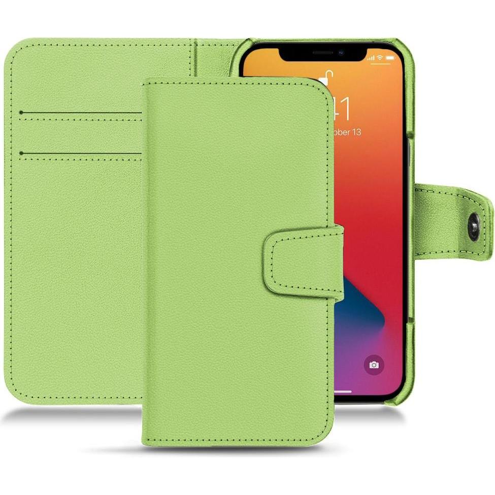 Noreve Lederschutzhülle Wallet (Apple iPhone 13 Pro Max), Smartphone Hülle, Grün