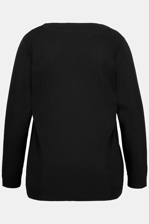 Produktbild Ulla Popken Pullover, V-Ausschnitt, Langarm, weicher Feinstrick (54)