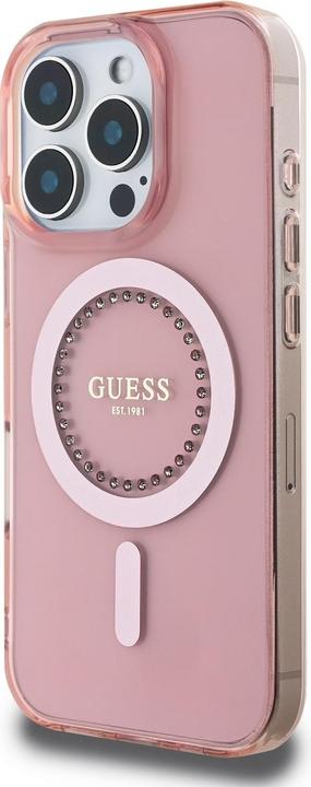 Produktbild Guess GUHMP16LPFTDTEP iPhone 16 Pro 6.3" różowy/pink hardcase IML Rhinestones MagSafe (Apple iPhone 16 Pro)