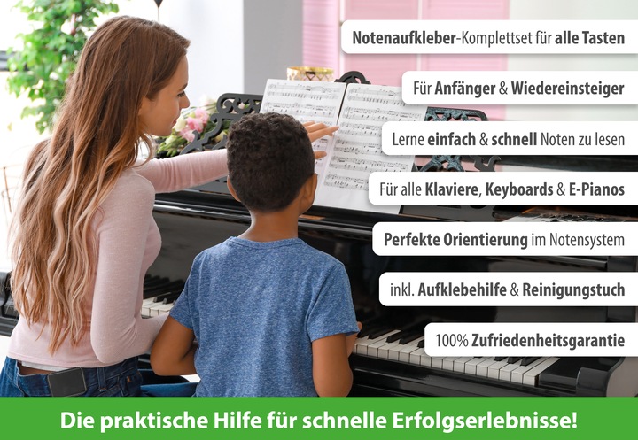 Actual product image Noten Aufkleber für Klavier & Keyboard (German, artist ahead, 2023)