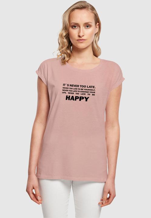 Produktbild Merchcode Ladies Never Too Late Extended Shoulder Tee - 111665 (L)