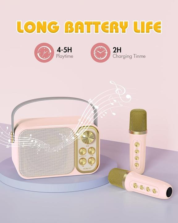 Produktbild Bescost Karaoke Maschine mit 2 Mikrofonen