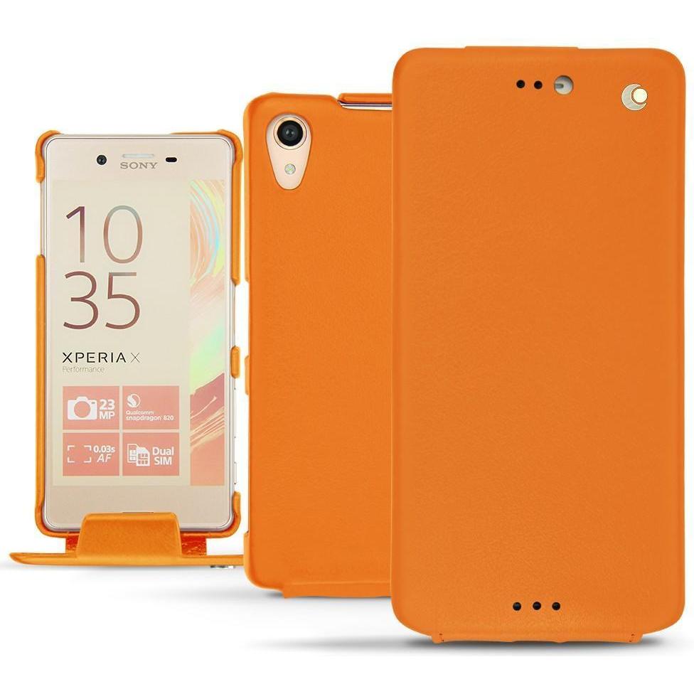 Thumbnail - Noreve Lederschutzhülle vertikal (Sony Xperia X Performance), Smartphone Hülle, Orange