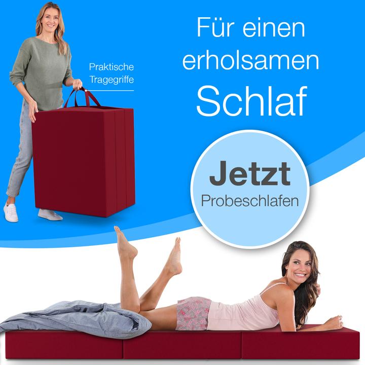 Actual product image Bestschlaf Klappmatratze, 3-teilige Faltmatratze, Reisebett, Gästematratze (90 x 200 cm, Foam core)