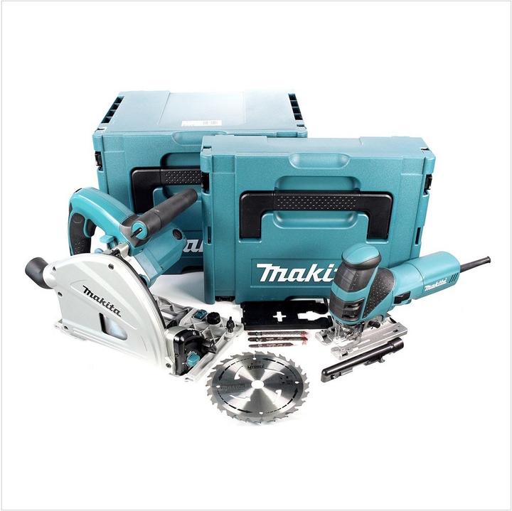Image du produit Makita MEU 029 J Kit de sciage avec scie plongeante SP 6000 J 1 300 W et scie sauteuse pendulaire 4351