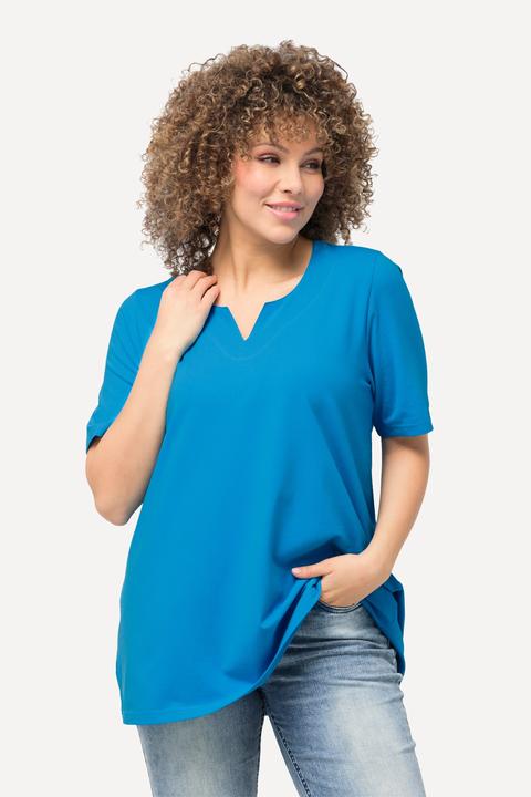 Immagine prodotto Ulla Popken T-shirt dal taglio svasato con scollo a tunica e mezze maniche (58)