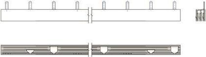 Actual product image FTG Friedrich Göhringer 3p AFDD phase busbar grey 3210-DK L-shape rear 30/web 10qmm f.LS 1+N 2T