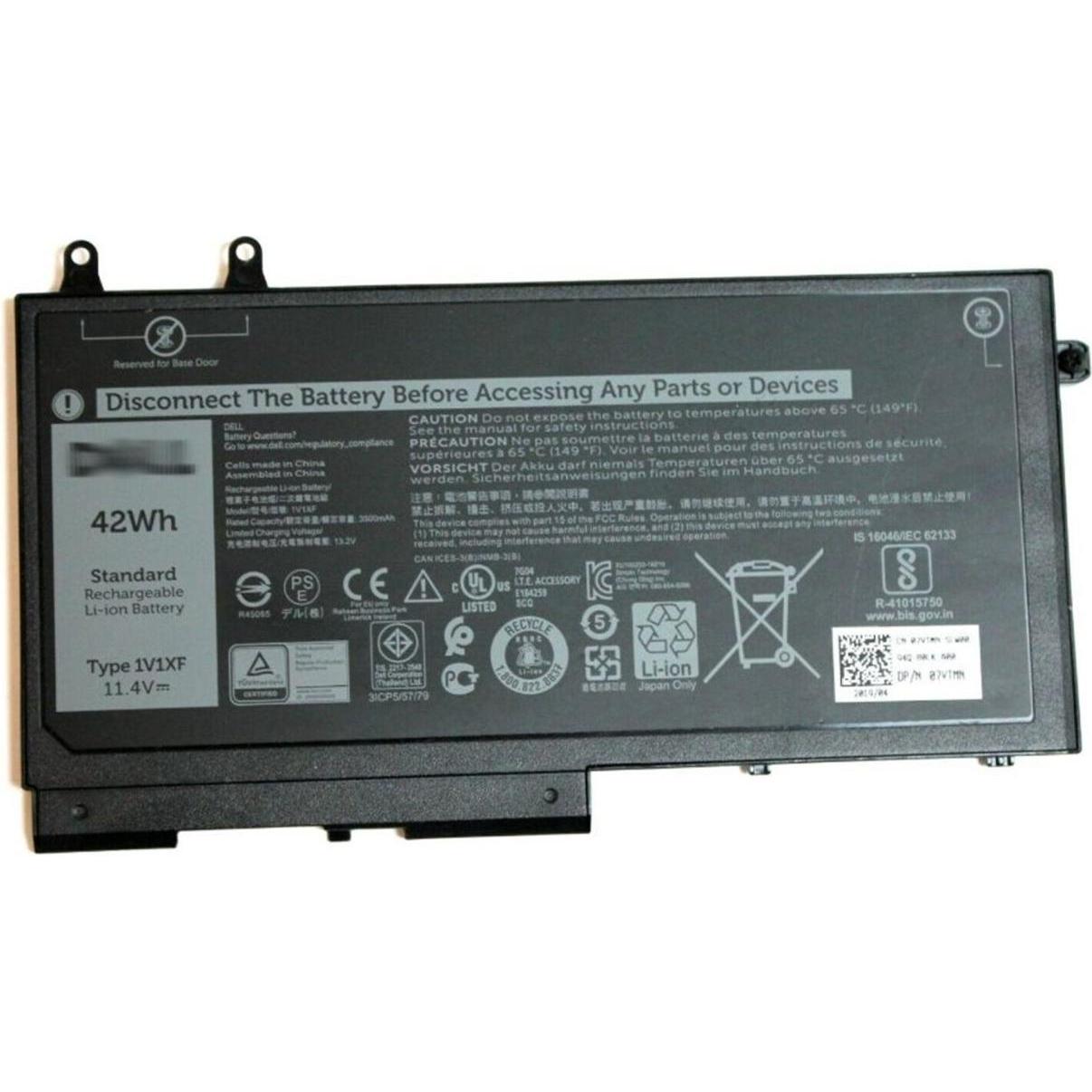 Dell Battery, 42WHR, 3 Cell (3 Zellen, 3500 mAh), Notebook Akku