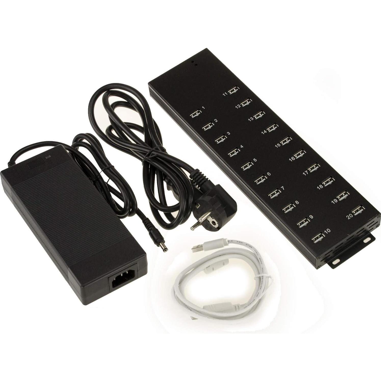 Kalea-informatique Kalea- Que. Industrial USB HUB and charging station. 20 connections, with 96 W power supply (USB-B, 20 porte), Docking station + Hu