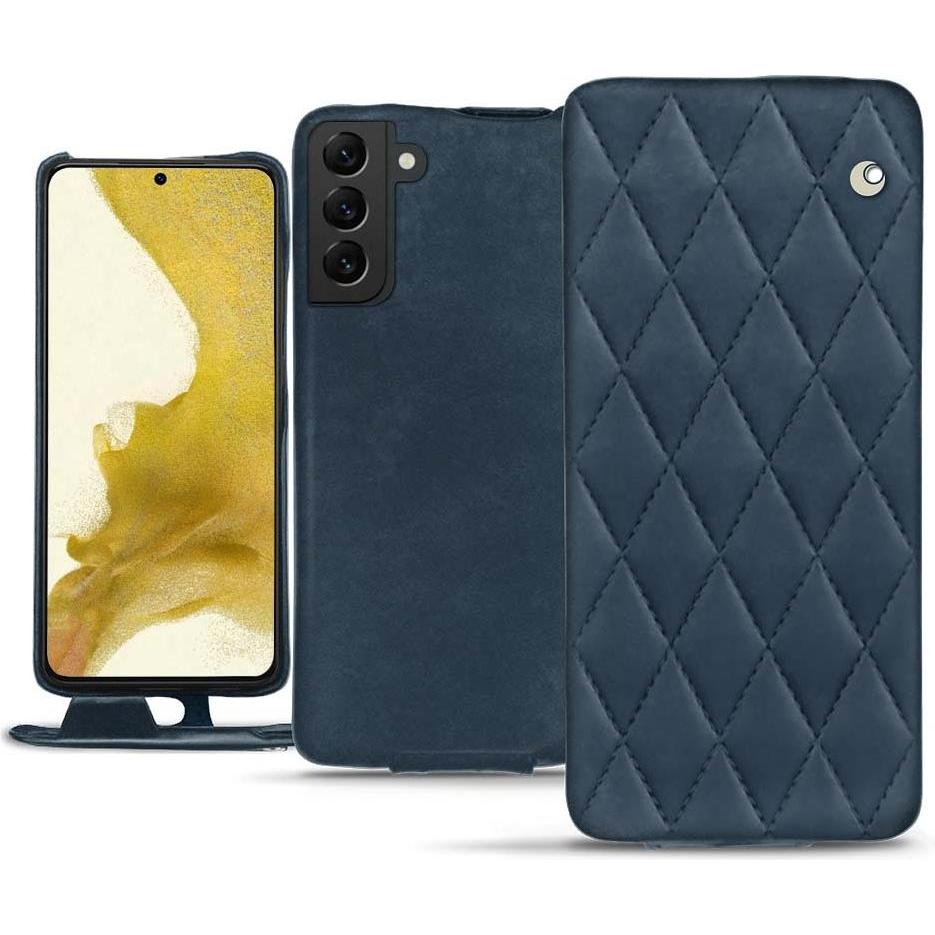 Thumbnail - Noreve Lederschutzhülle vertikal (Samsung Galaxy S22), Smartphone Hülle, Blau