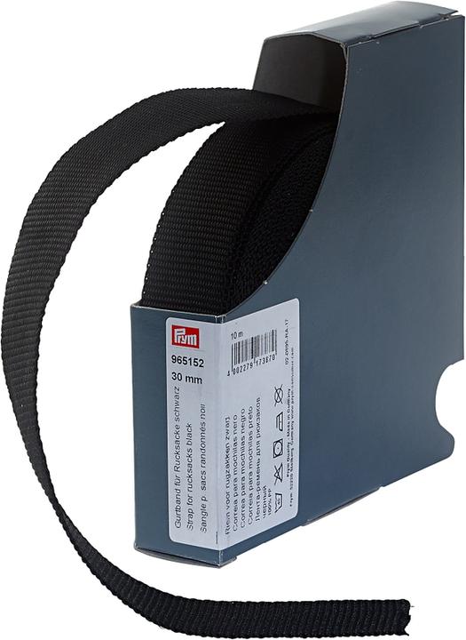 Immagine prodotto Prym Fettuccia per zaini, nera 30 mm, cassetta 10 m