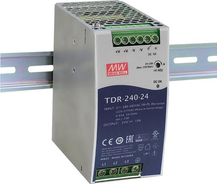 Actual product image MeanWell TDR-240-24 DIN rail power supply 24 V/DC 10 A 240 W 1 x