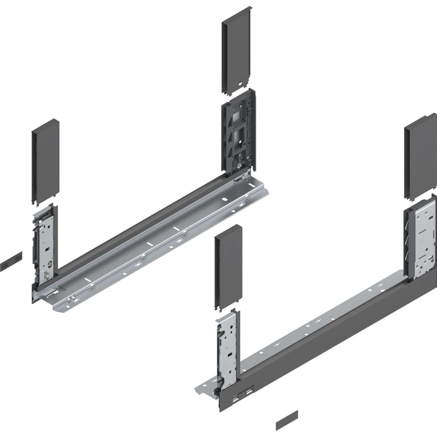 Blum, Schubladenauszüge, Legrabox free H C Schubladensystem 40kg 400mm TipOn Vollauszug oriongrau