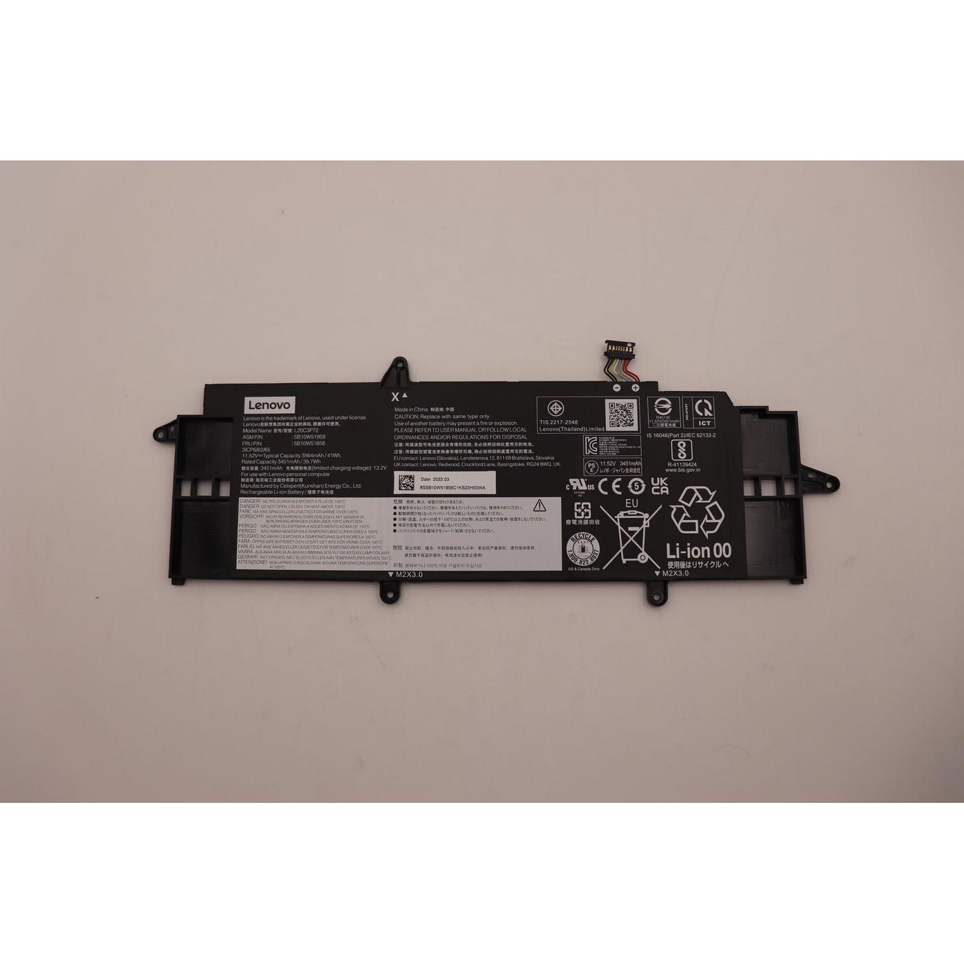 Lenovo BATTERY Internal, 3c, 41Wh (3 Zellen), Notebook Akku