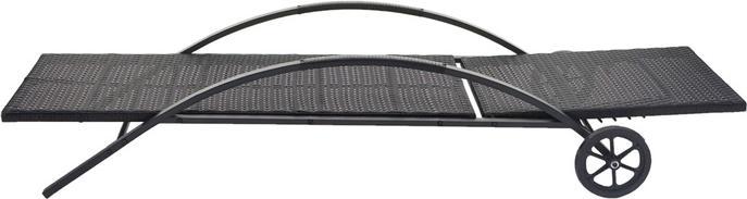 Produktbild Swisshandel24 2x Sonnenliege, Relaxliege Gartenliege, Poly-Rattan - schwarz, Kissen creme-beige (200 cm)