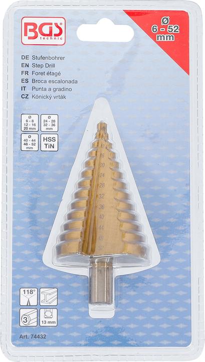 Actual product image BGS Step Drill | titanium-nitrided | Ø 6 - 52 mm (52 mm)
